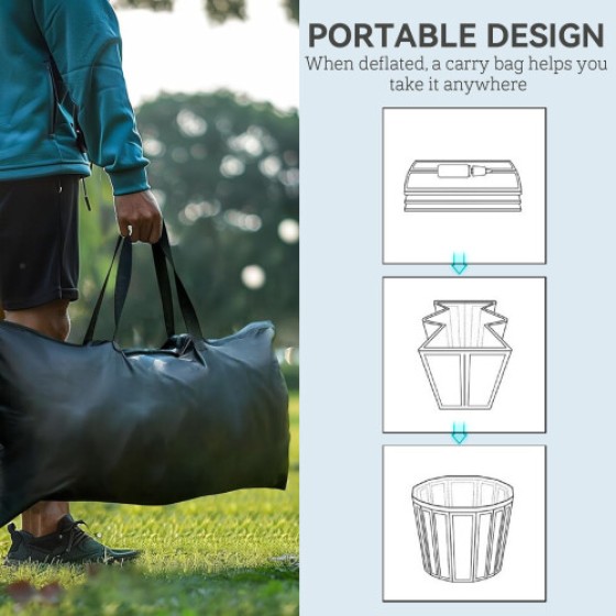 SPORTNOW Outdoor Ice Bath Tub, 300L Portable Cold Therapy Tub, Black